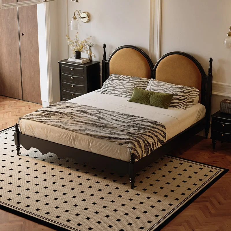 French retro 1.5M American medieval 1.8 meters soft bag backrest double bed and breakfast master