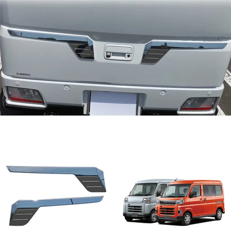 Car Exterior ABS Chrome Rear Door Trunk Strip Tailgate Edge Moulding Trims Cover for Daihatsu Atrai / Hijet Cargo 2022+