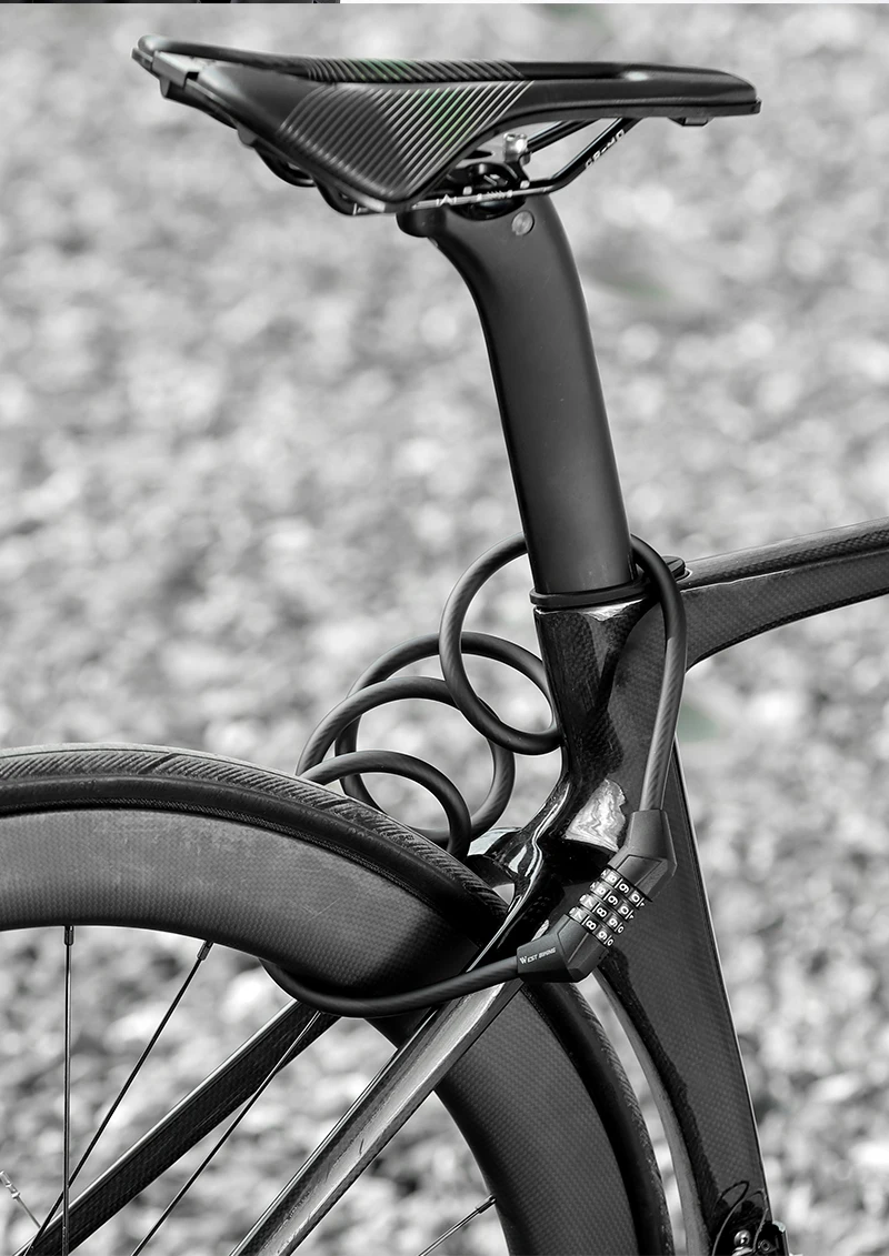 WEST BIKING Fahrrad-Stahlkabelschloss mit 4-stelligem Passwort, Diebstahlsicheres Fahrradschloss, Wasserdicht, Verschleißfest, Tragbares Fahrradzubehör – Detail 8