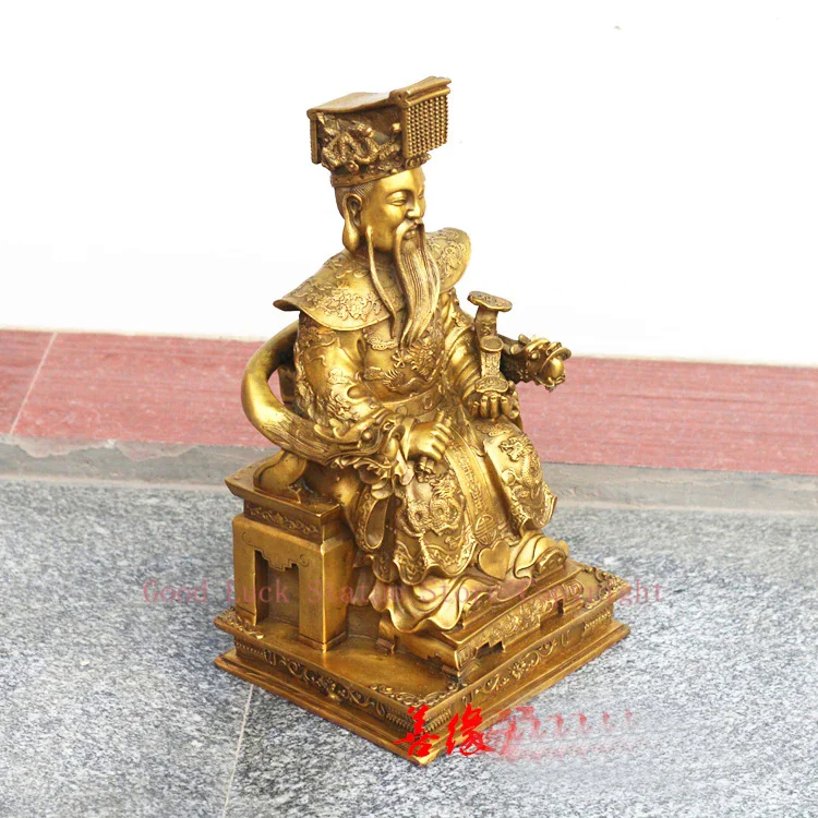 Talisman Protection the Supreme Deity of Taoism emperor of gods YUHUANG DADI FENG SHUI brass statue