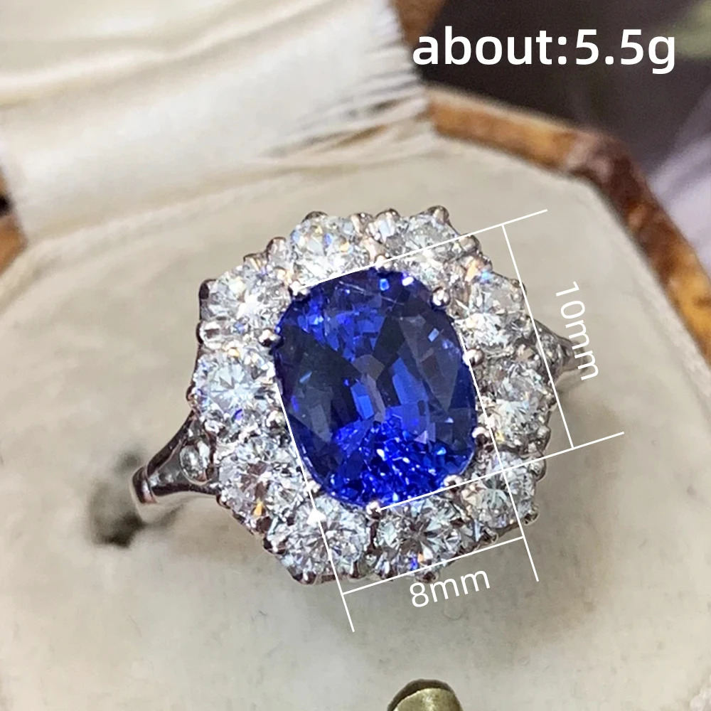 Huitan Bling Bling Blue Cubic Zirconia Ring for Women Temperament Elegant Lady\'s Accessories Wedding Anniversary New Jewelry