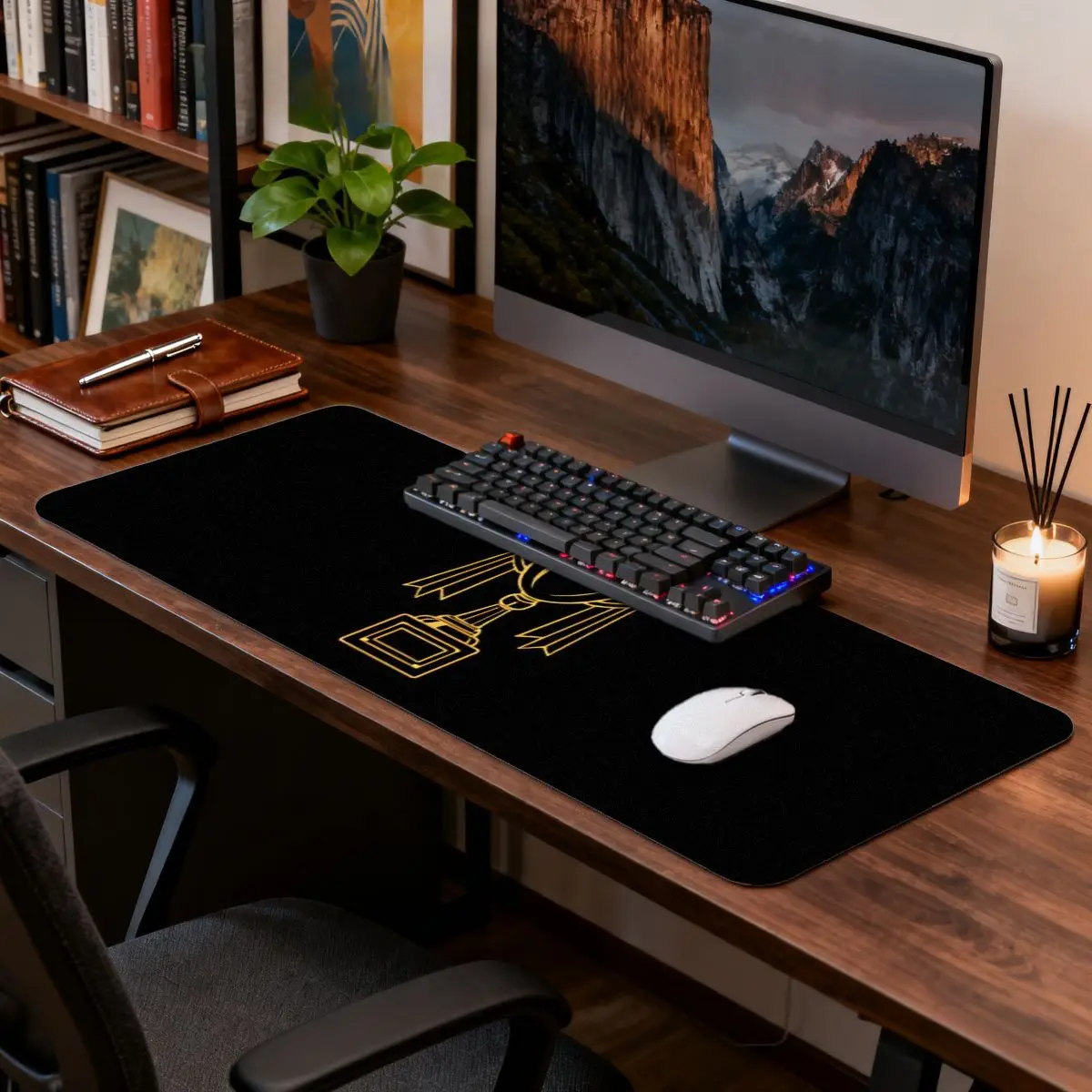 

Коврик для игровой мыши RGB, Радужный светодиодный робот, большой размер, 2D-печать, прочный для ПК/ноутбука