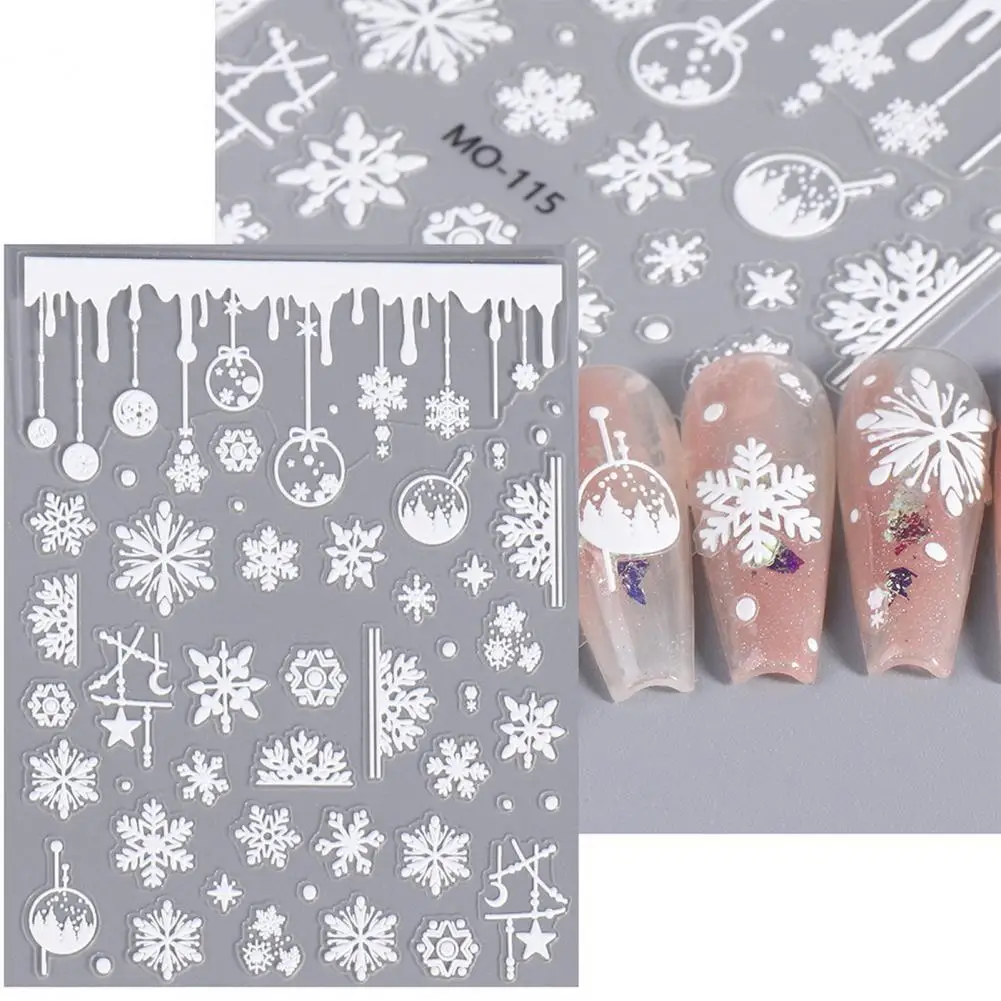 

Winter Nail Art Stickers Christmas Nail Stickers Festive Winter Nail Stickers 3d Snowflake Decals for Christmas New Year