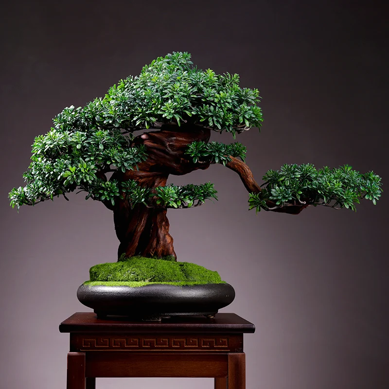 Living Room Simulation Plant Bonsai Indoor Welcome Pine Green Plant Potted Large Fake Tree Desktop Micro Landscape Decoration