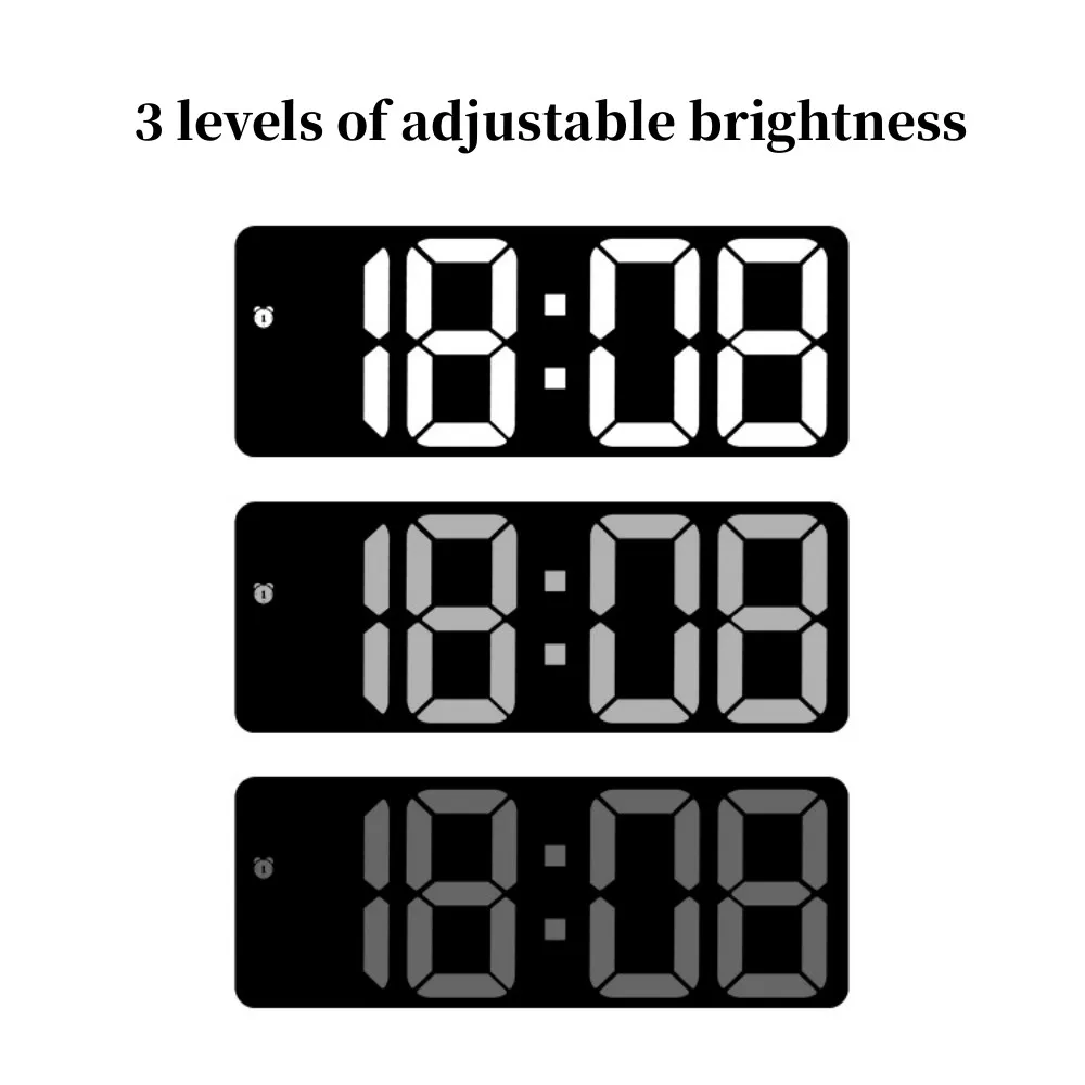 Acrylic/Mirror Digital Alarm Clock Voice Control Snooze Night Mode Table Clock 12/24H Anti-disturb Funtion Electronic LED Clock gallery 5