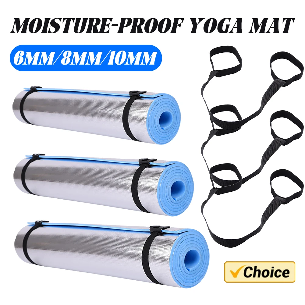Portable Waterproof Yoga Mat Thickened Aluminum Membrane Exercise Mat Moisture-proof Camping Picnic Mat for Fitness Exercise