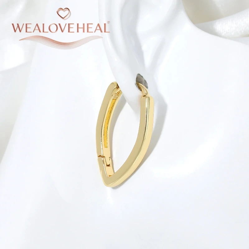 V-förmige geometrische Creolen für Damen, 18K vergoldete Huggie-Ohrringe, minimalistische Statement-Ohrringe für den Alltag und Partys – Detail 20