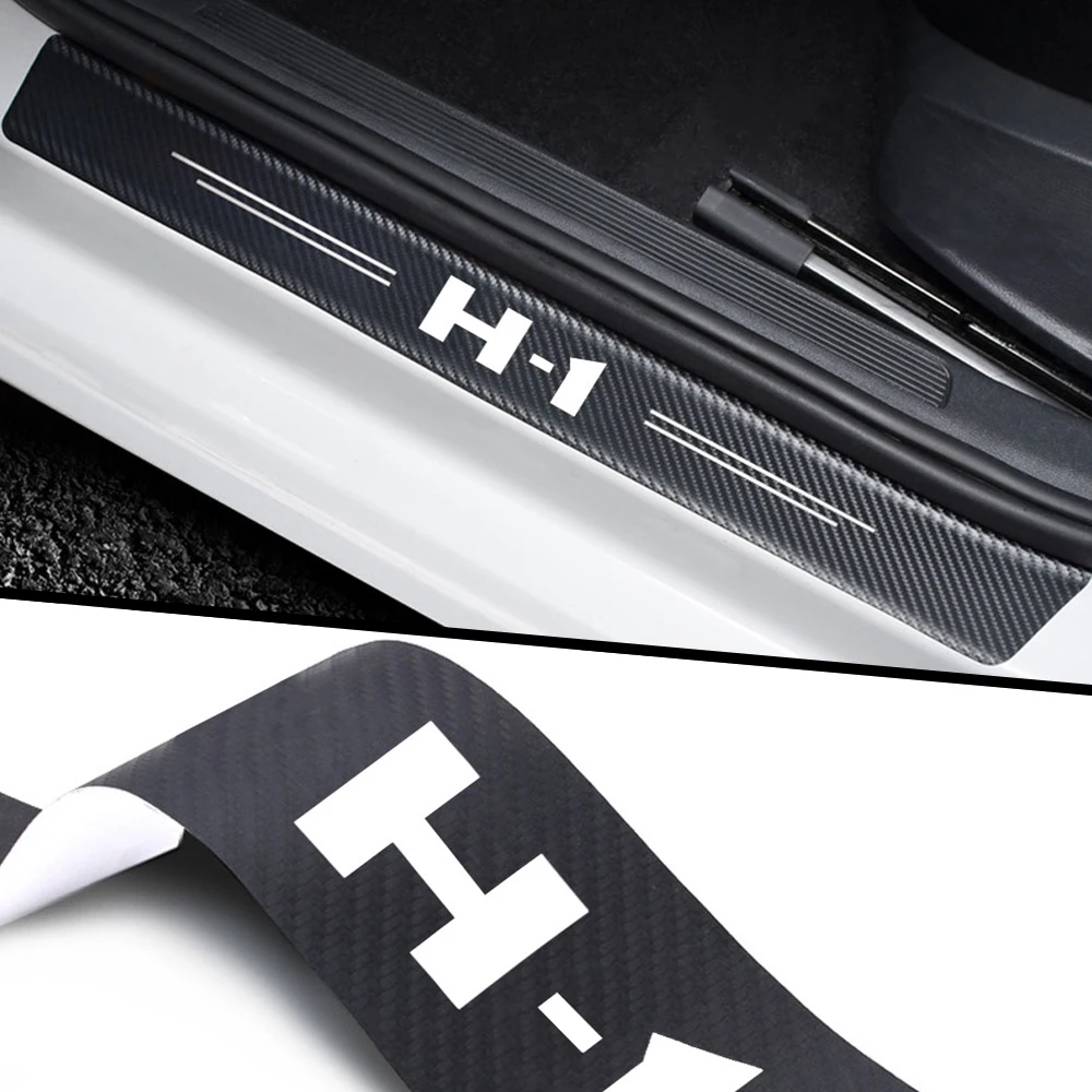 Car Door Sill Protector Sticker PU Leather Carbon Fiber for hyundai h1 4x4 AUTO accessories