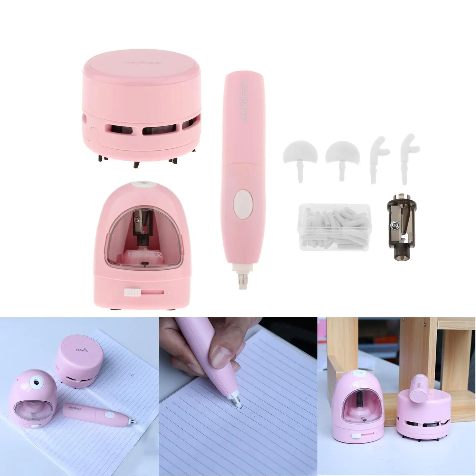 Electronic Erasers Electronic Effects Electronic Erasers Mini Desktop Mechanical Vacuum Cleaner Set for Office Supplies Pou