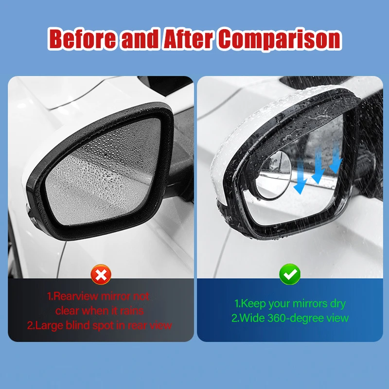 Car Rearview Mirror Rain Eyebrow Carbon Fiber Auto Side Mirrors Protector Blind Spot Mirror Visor Rain Shield Car Accessories