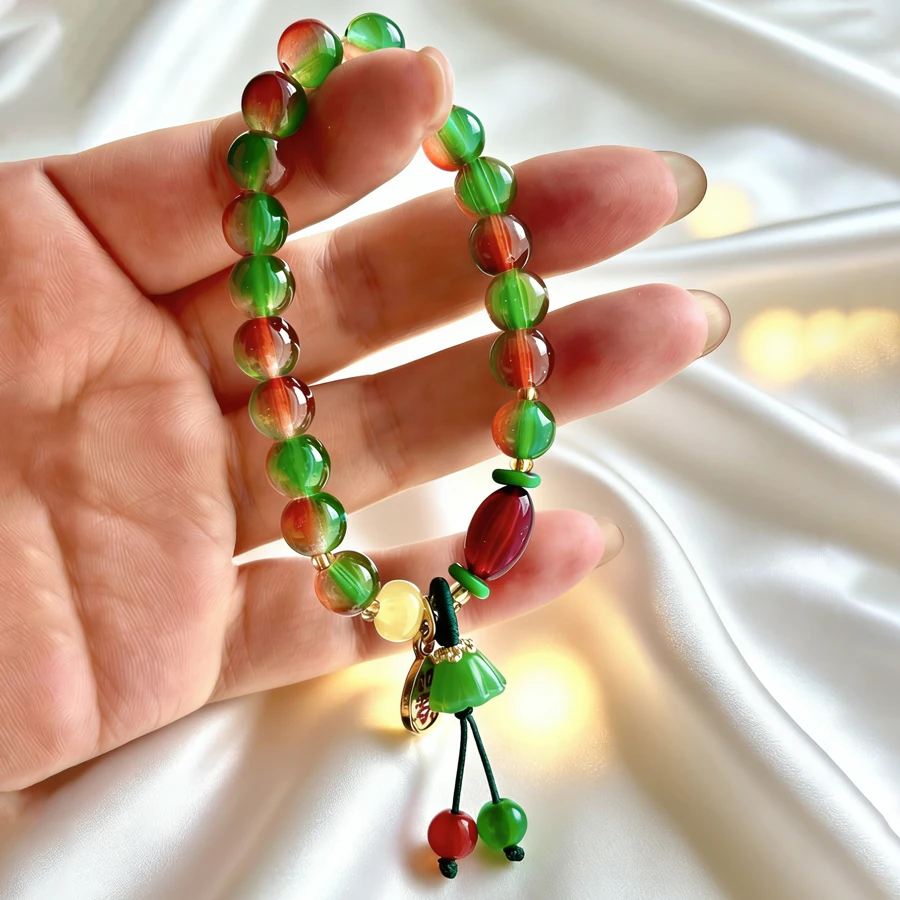 New Chinese Style Colorful Beaded Bracelet For Women Vintage Natural Stone Ethnic Handmade Chain Hand Rope Bracelet Jewelry Gift view 4