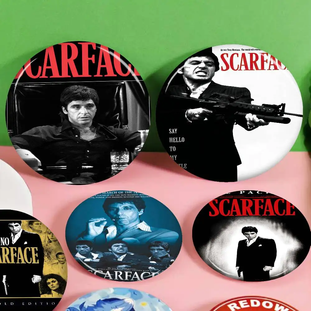 

Classic Movie Scarface New Brooches Soft Button Pin Funny Silly Gnarpy on A Skateboard Meme Badge Gamer Collection Gifts