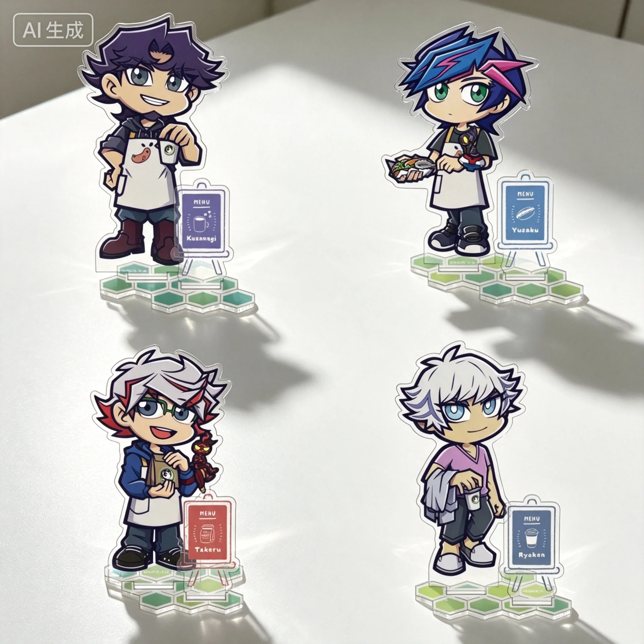 Anime Yu-Gi-Oh! Kusanagi Shoichi Q-Style Peaceful Moments Ver Acrylic Stand Model Plate Keychains Desktop Ornament