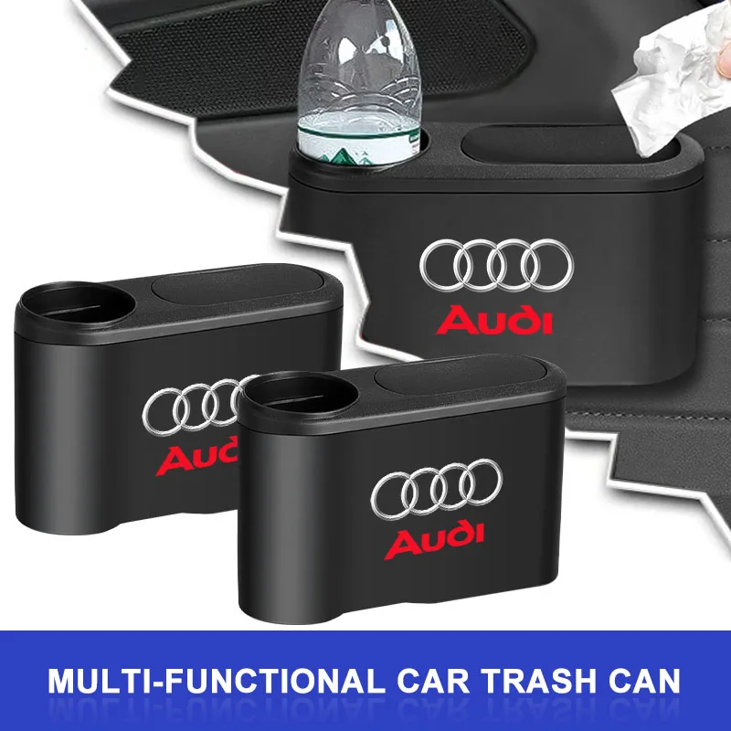 

1Pc Car Trash Can With Drink Holder Auto Interior Accessories For Audi Sline A1 A2 A3 A4 A5 A6 A7 A8 Q1 Q2 Q3 Q4 Q5 Q6 Q7 Q8 RS3
