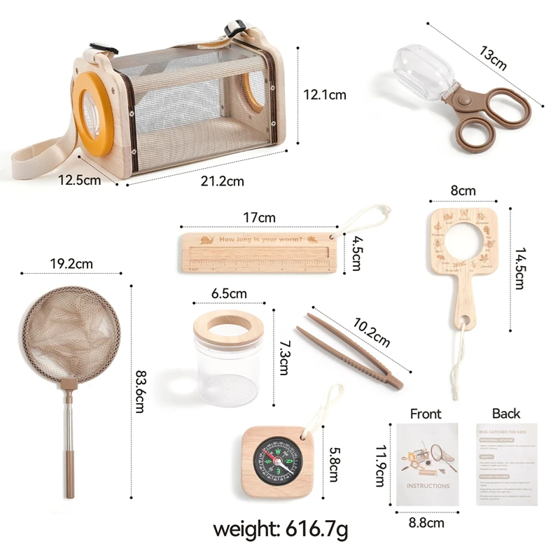 Children's Outdoor Explorer Tool Kids Montessori Educational Toys Insect Plant Observation Box Viewer Bound Catcher Gift Set