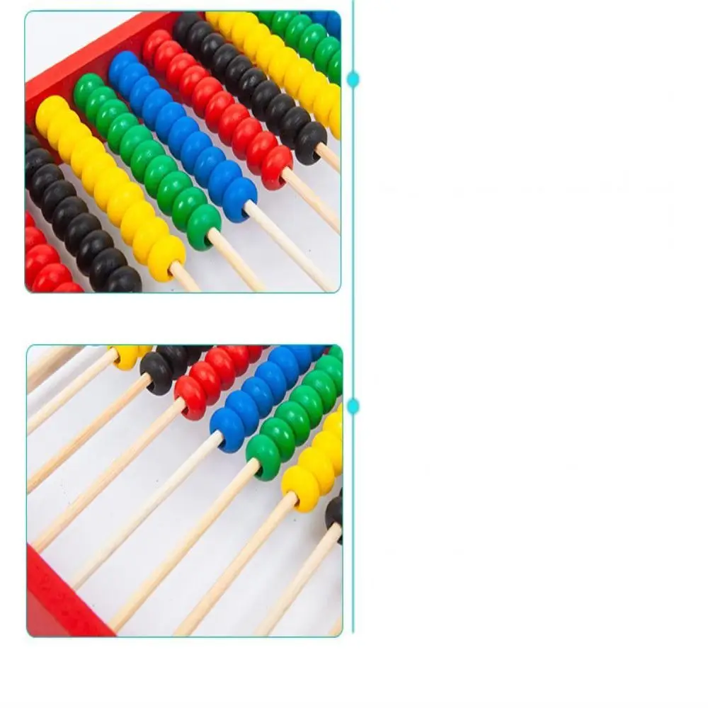 Wooden Wooden Abacus Durable Intelligence Development Educational Calculation Bead Red Blue Hobbies Learning Toy Preschool