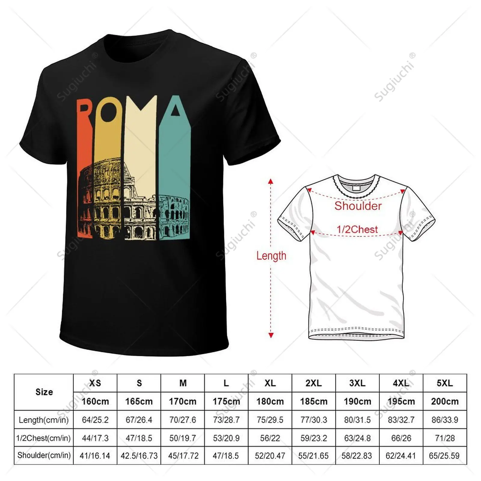 Unisex Men Rome Italy Roma Italian Retro Vintage Coliseum Architecture Tshirt Tees T Shirts Women Boys 100% Cotton T-Shirt