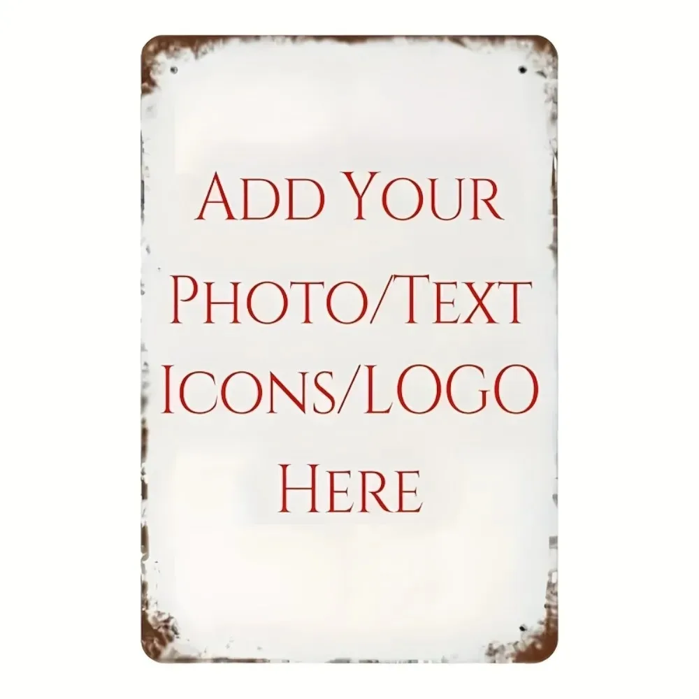 CIFbuy Rustic Aluminum Metal Sign 8x12In, Custom Photo Text Logo Weatherproof Indoor Outdoor Holiday Home Decor