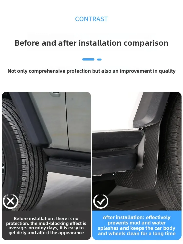 

For BAIC BAW BJ 212 T01 Four-wheel Mud Flaps Splash Guards Front or Rear Fender Liner Mudguards Wheels Protector Accessories