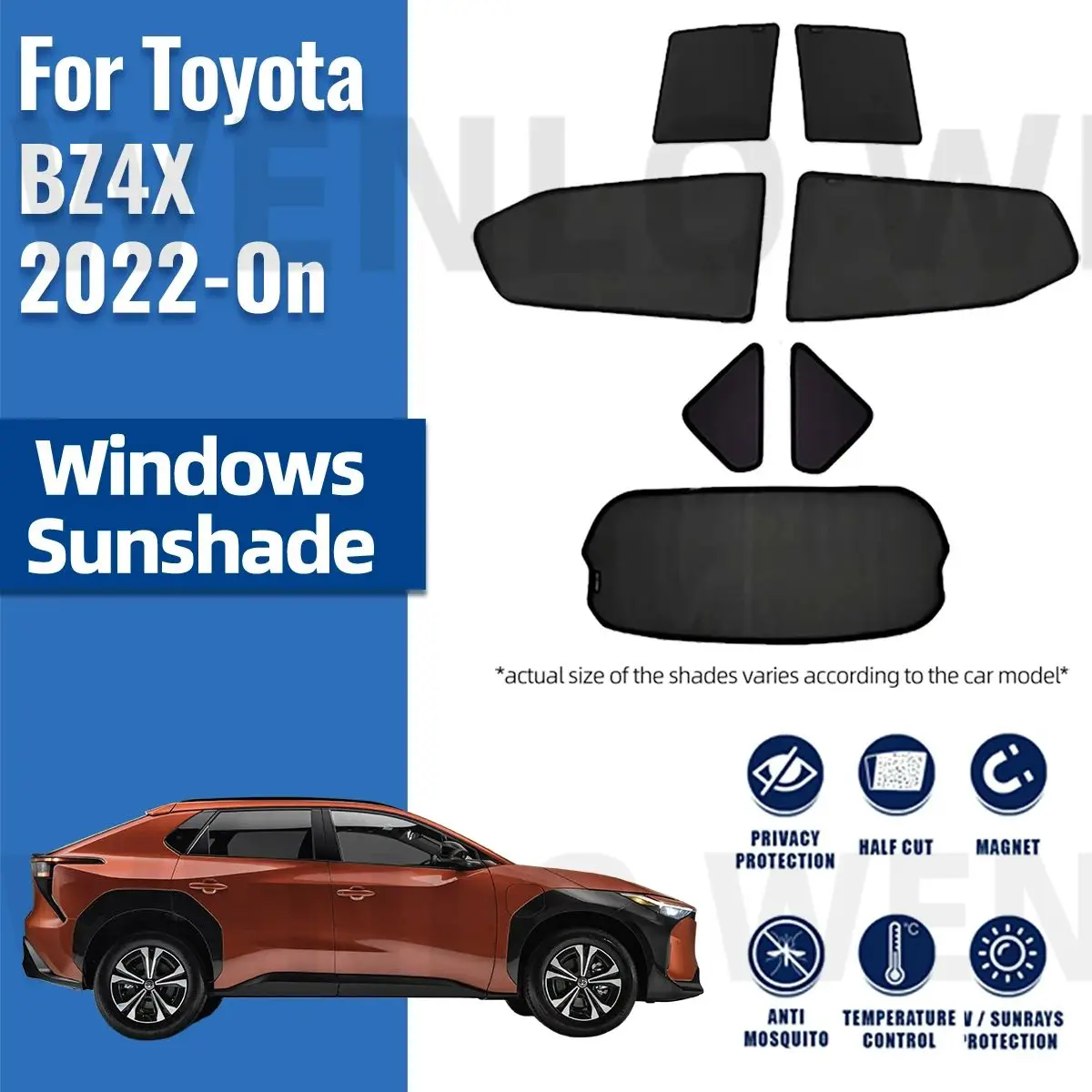 

For Toyota BZ4X EA10 2022 2023 2024 Magnetic Car Sunshade Shield Front Windshield Frame Curtain Rear Side Window Sun Shades