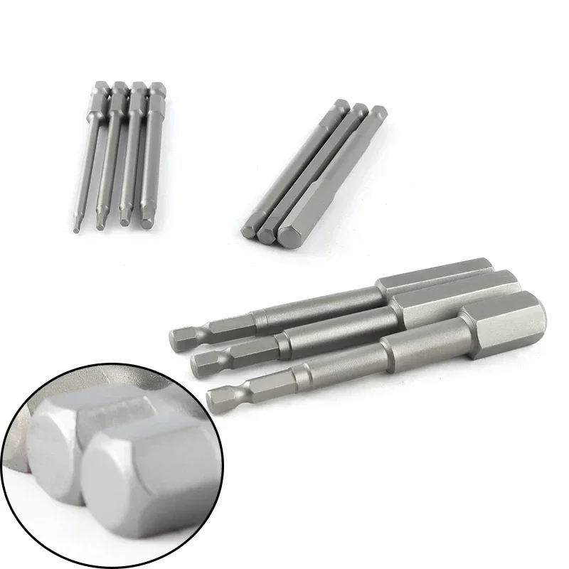 100mm S2 Hexagon Screwdriver Bit Set Magnetic Electric Bit Hex Wind Bit For Power Tools H2 H3 H4 H5 H6 H8 H10 H12 H14