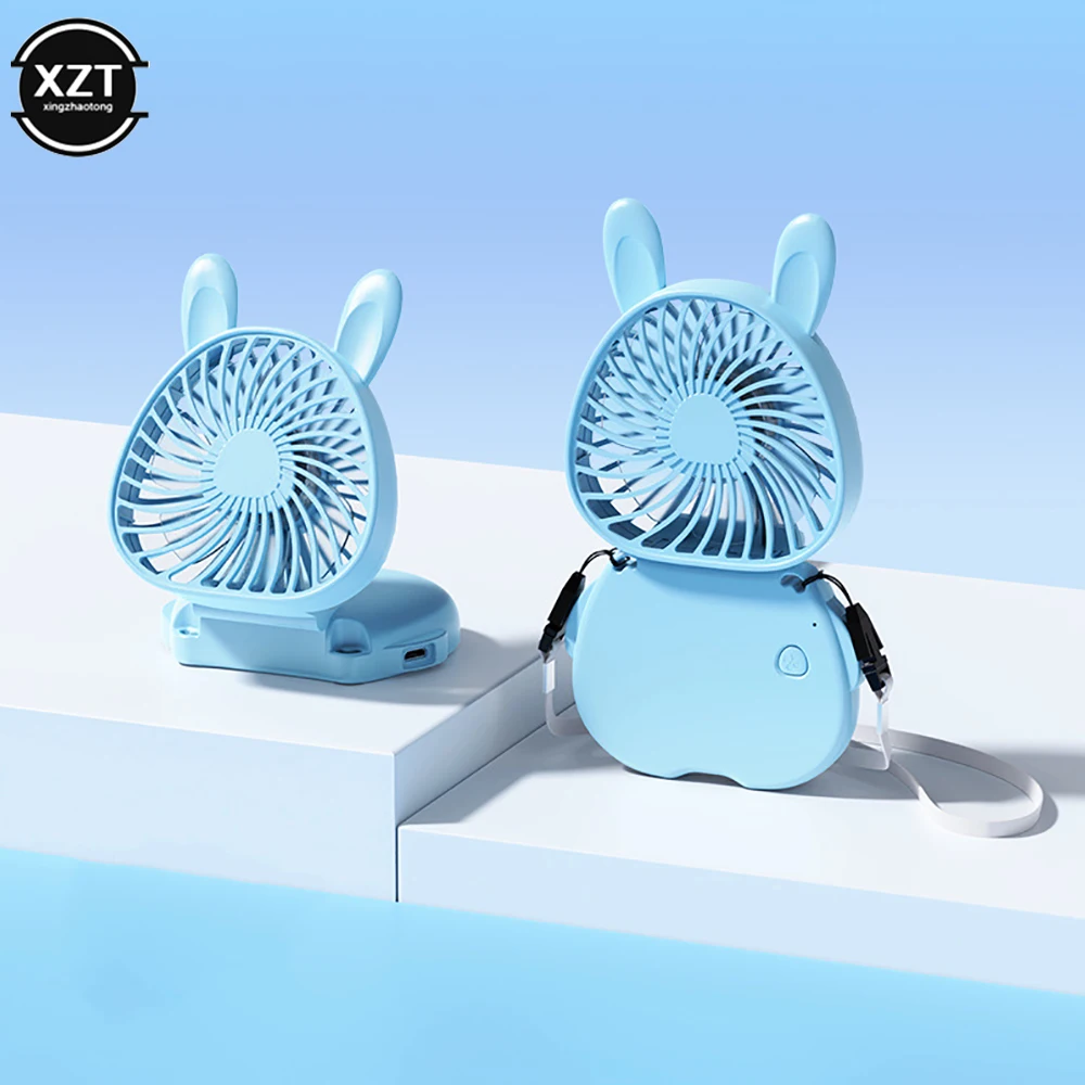 USB Rechargeble Hanging Neck Fan Folding Mini Portable Small Fans Handheld Desktop Camping Pocket Fan Summer Portable Air Cooler