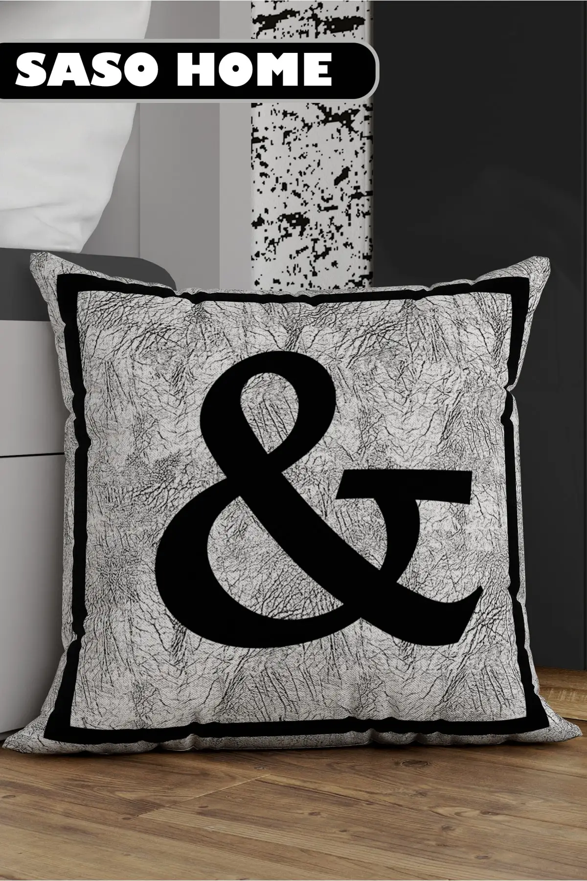

Gray Letter Cushion Pillow Case -