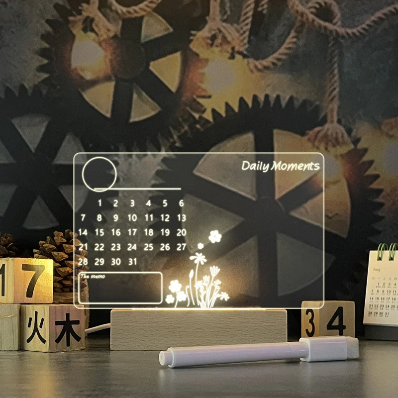 Notitie Bord Creatief Nachtlampje Led Prikbord Licht Met Pen Geschenken Voor Vriendin Kinderkamer Decor Nachtlamp