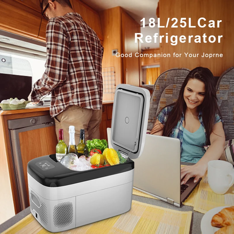 25L compact refrigerator car cooler DC 12v/24v compressor car fridge freezer portable refrigerator dual use Factory supply