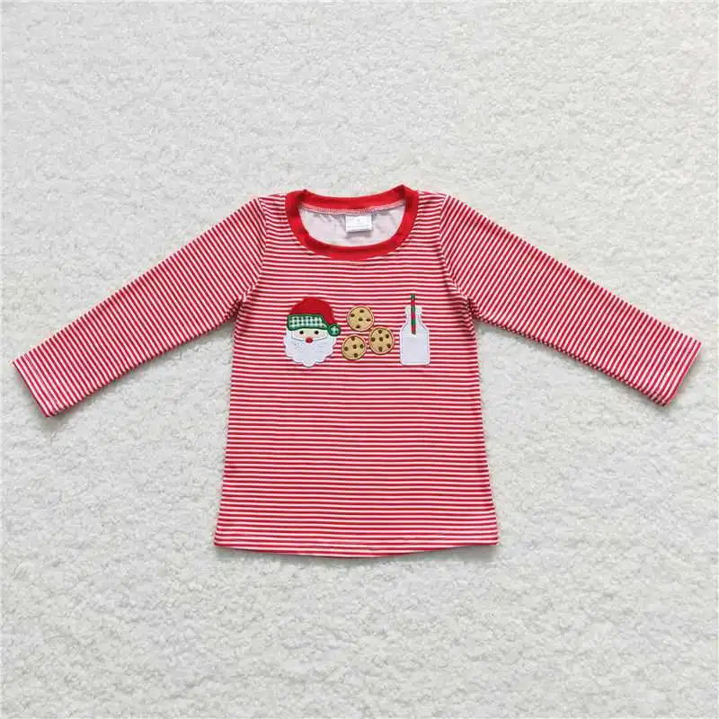 Christmas Fashion Baby Boys Santa Duck Puppy Grey Long Sleeve Top Wholesale Boutique Children Kid One Piece Shirt