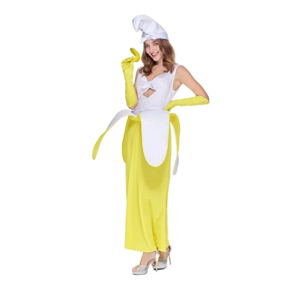 

Part Banana Cosplay Clothing Fruit Jumpsuit Festival Party Business Activities Stage Performance Prop Funny Dress Up Adult Wear