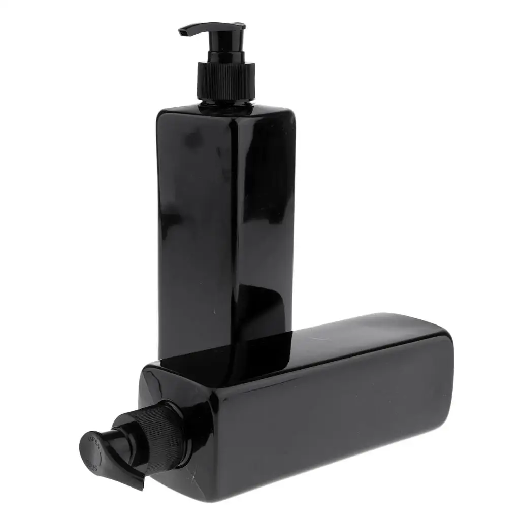 Lots 2 Large Capacity Shampoo Conditioner Emulsion Pump Bottles Refillable