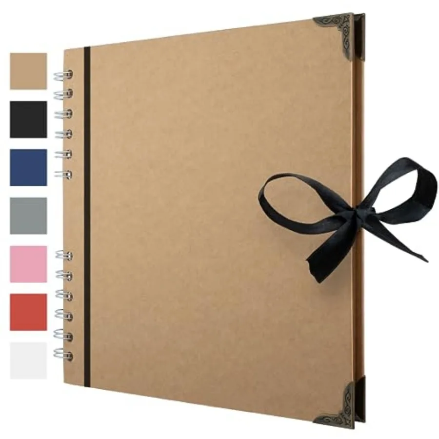 Scrapbook Album 60 Pages Thick 200gsm Kraft Paper, Photo Album Scrapbook, Memory Book - Ideal for Your Scrapbookg Albums Art an