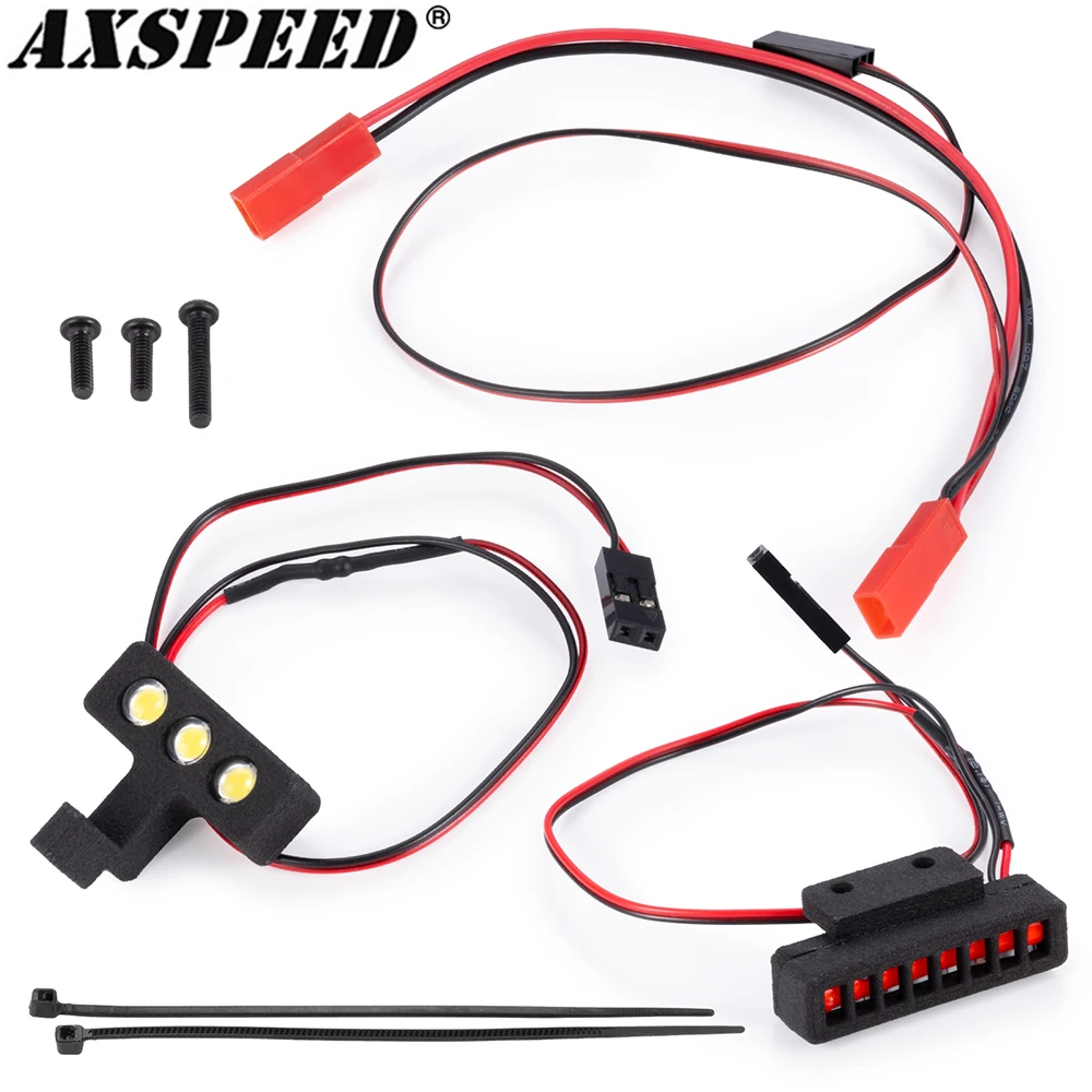 AXSPEED Front Rear Light Set LED Light Spotlights Headlight Taillight for 1/18 A-RRMA Typhon Grom Small Scale Buggy Parts