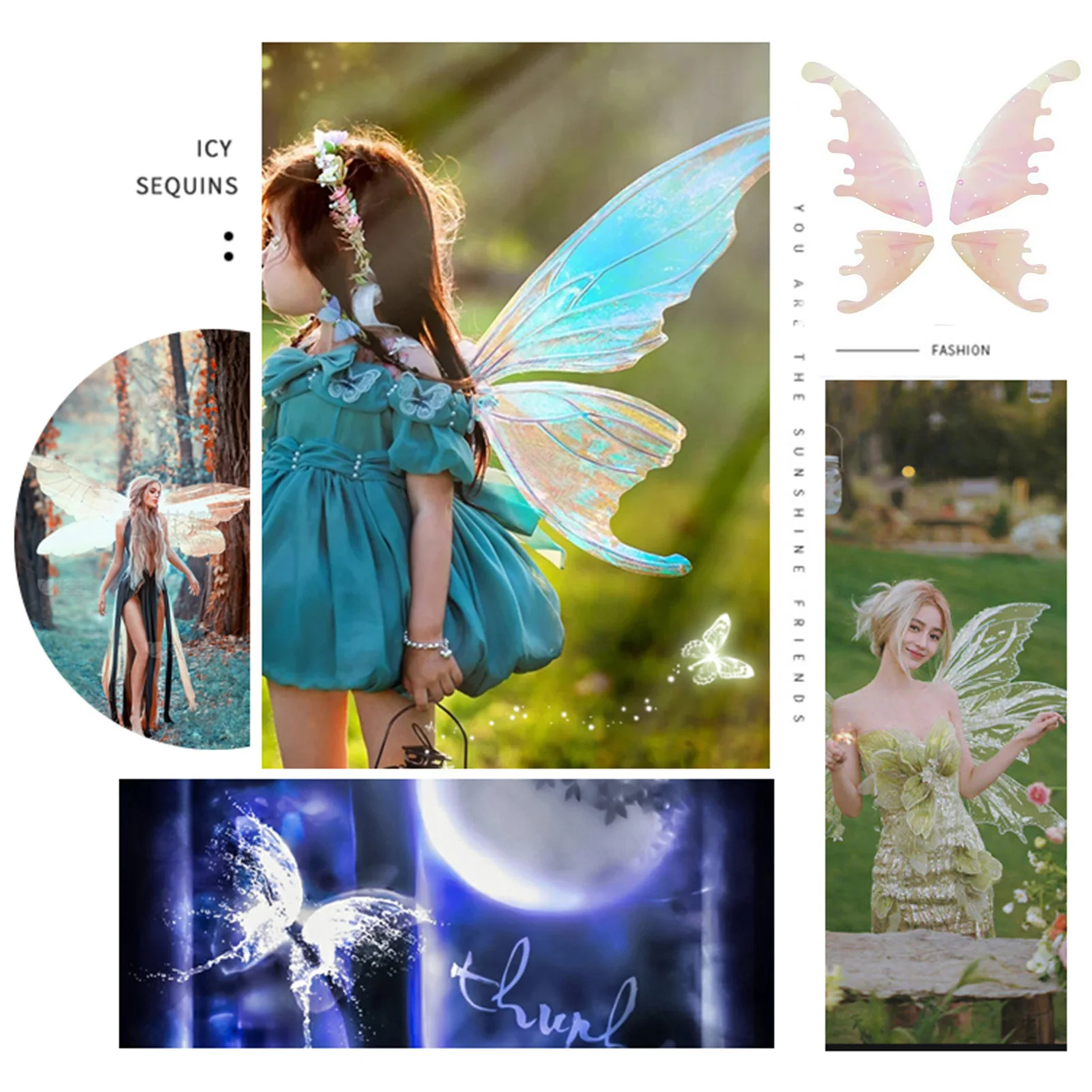 Children Cute Elf Wings Fun Role Play Princess Wings For Christmas