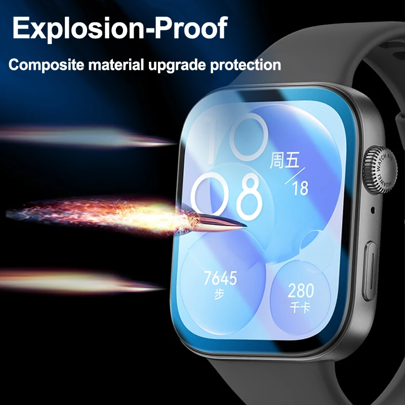 Huawei Watch Fit 3 필름 커버 용 부드러운 유리 Huawei watch fit 2 3 액세서리 용 Smartwatch 곡선 9D 강화 스크린 보호기