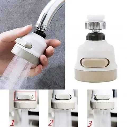 Connector faucet kitchen multi water saver shower three adjustment universal rotation spatter proof head adapter