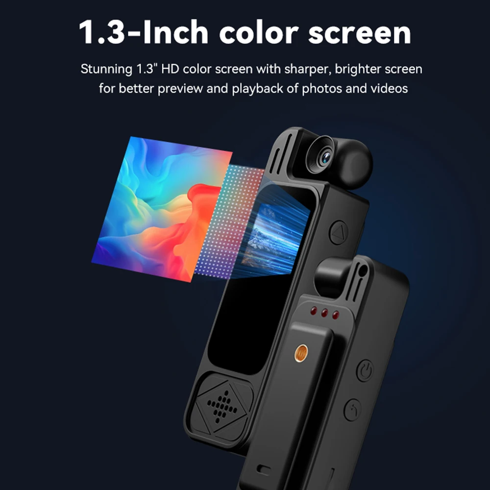 8-128GB Full HD 1080P Mini Body Camera Body Mounted Camera Night Vision Digital Video Recorder 1.3'' Bodycam Worn Police Camera view 2
