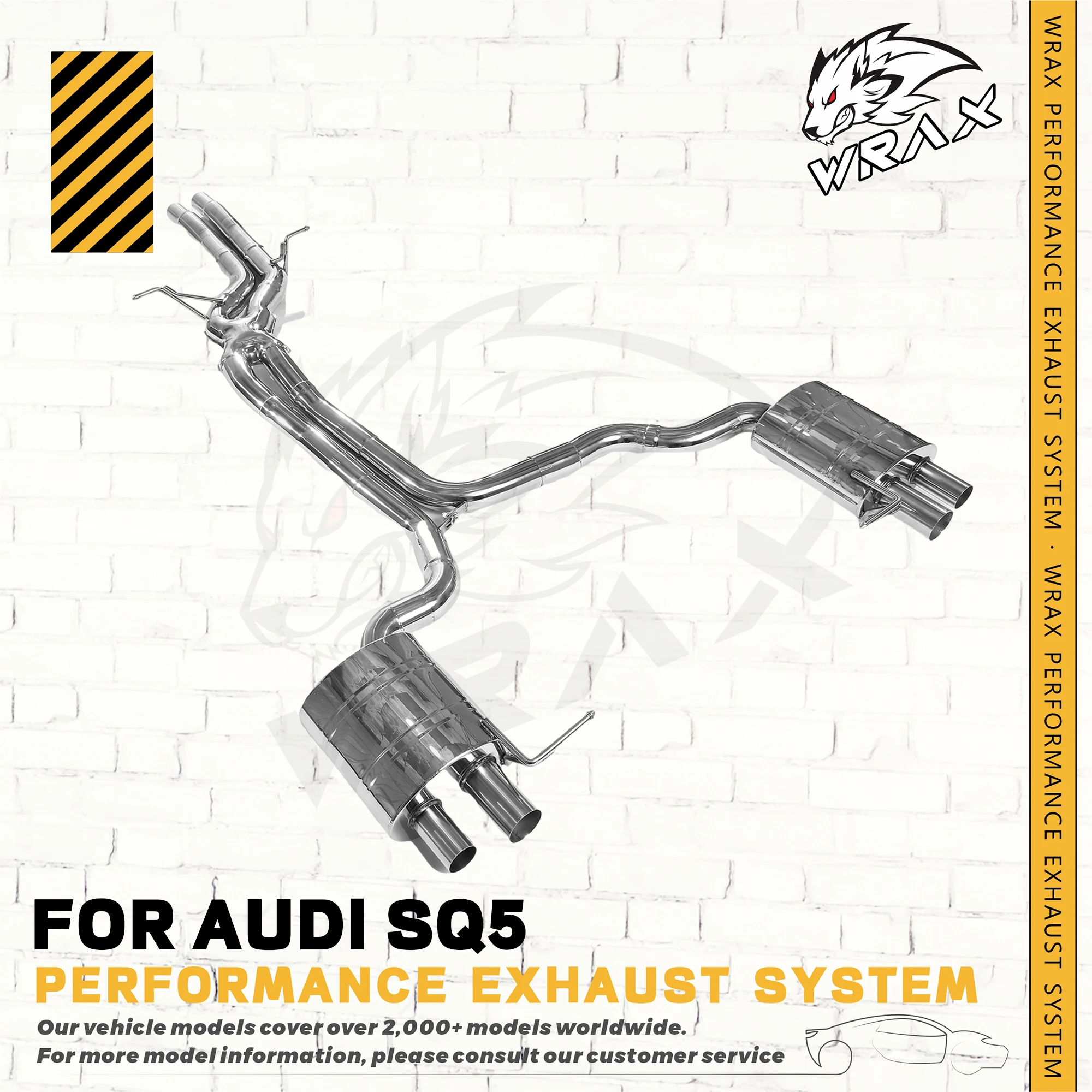 

WRAX SS 304 for AUDI SQ5 3.0(with Valve Control Exhaust System) Auto Accessories Direct Fit Replacement Catback Exhaust Pipe