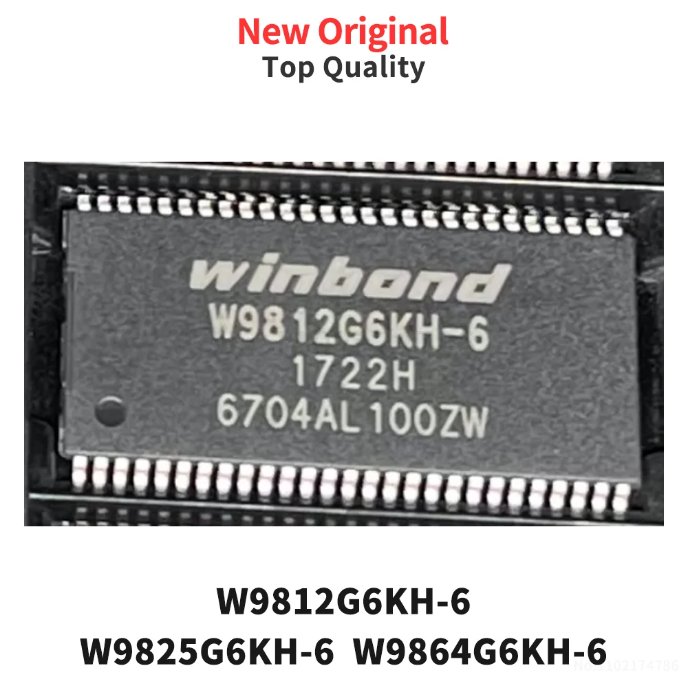 (5 Pcs) W9812G6KH-6 W9825G6KH-6 W9864G6KH-6 TSOP-56 New Original