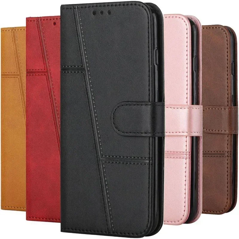 

Pop Simple Line Case For Samsung Galaxy S25 Edge S24 S23 S21 S20 FE S22 Plus Ultra Wallet Card Slots Protect Phone Cover #KAB