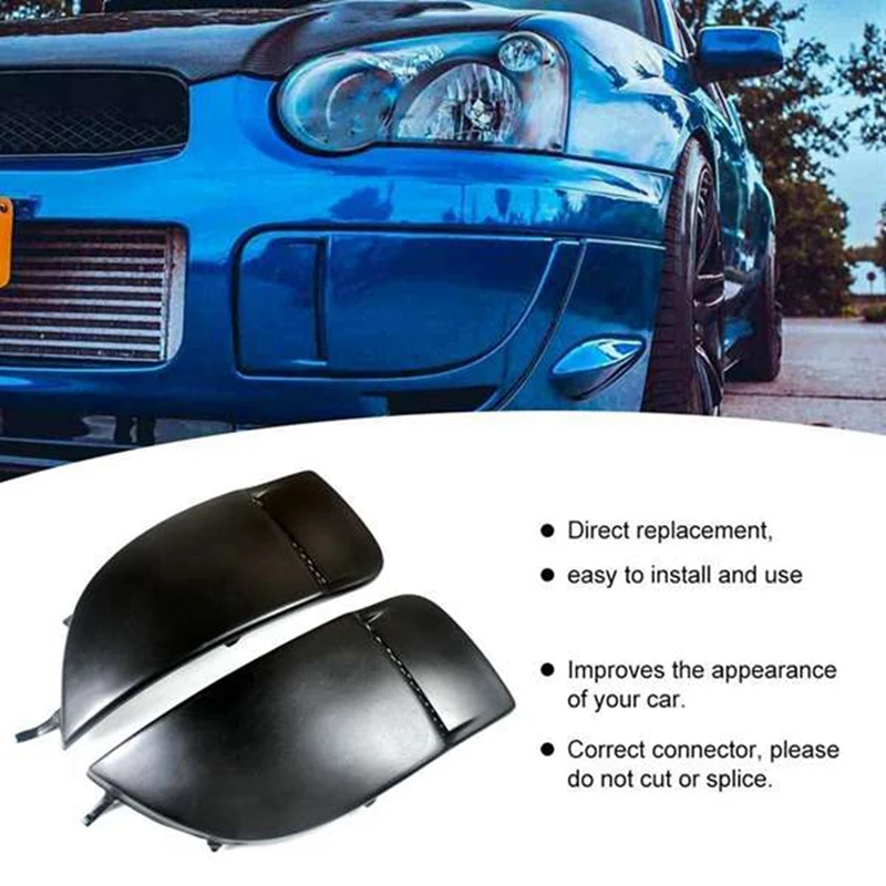 Resin Black Car Fog Light Bumper Bezel Cover Caps For Subaru Impreza WRX Sti 2004-2005