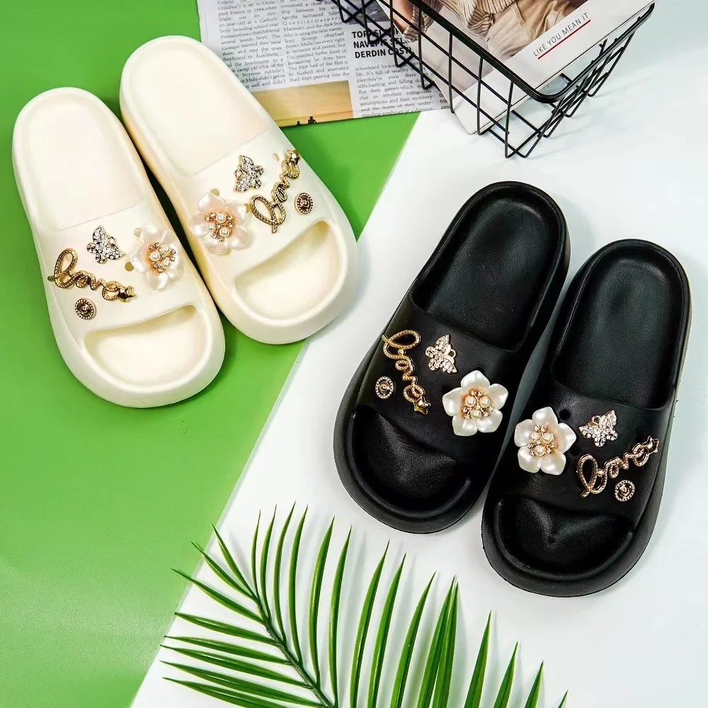 Sweet Cute Girly Style sun flower Peal badge Garden Shoes decoration accessory All-match Flower Shoe  buckle for hole clogs shoe