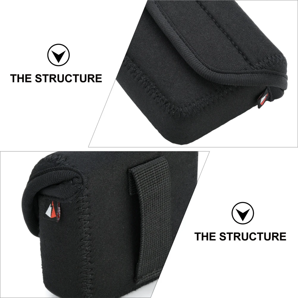 

1pc Portable Speaker Bag Compression Resistant Travel Case For Audio Elastic Speaker Container Household Use Black