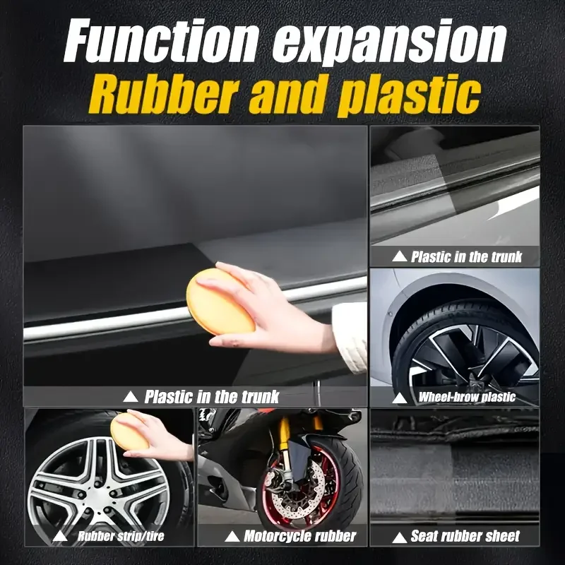 Car Plastic Restorer Polish Paste 150g - Tire, Interior & Bumper Shine & Protection, Long-Lasting Gloss, Automotive Plastic Care image 6