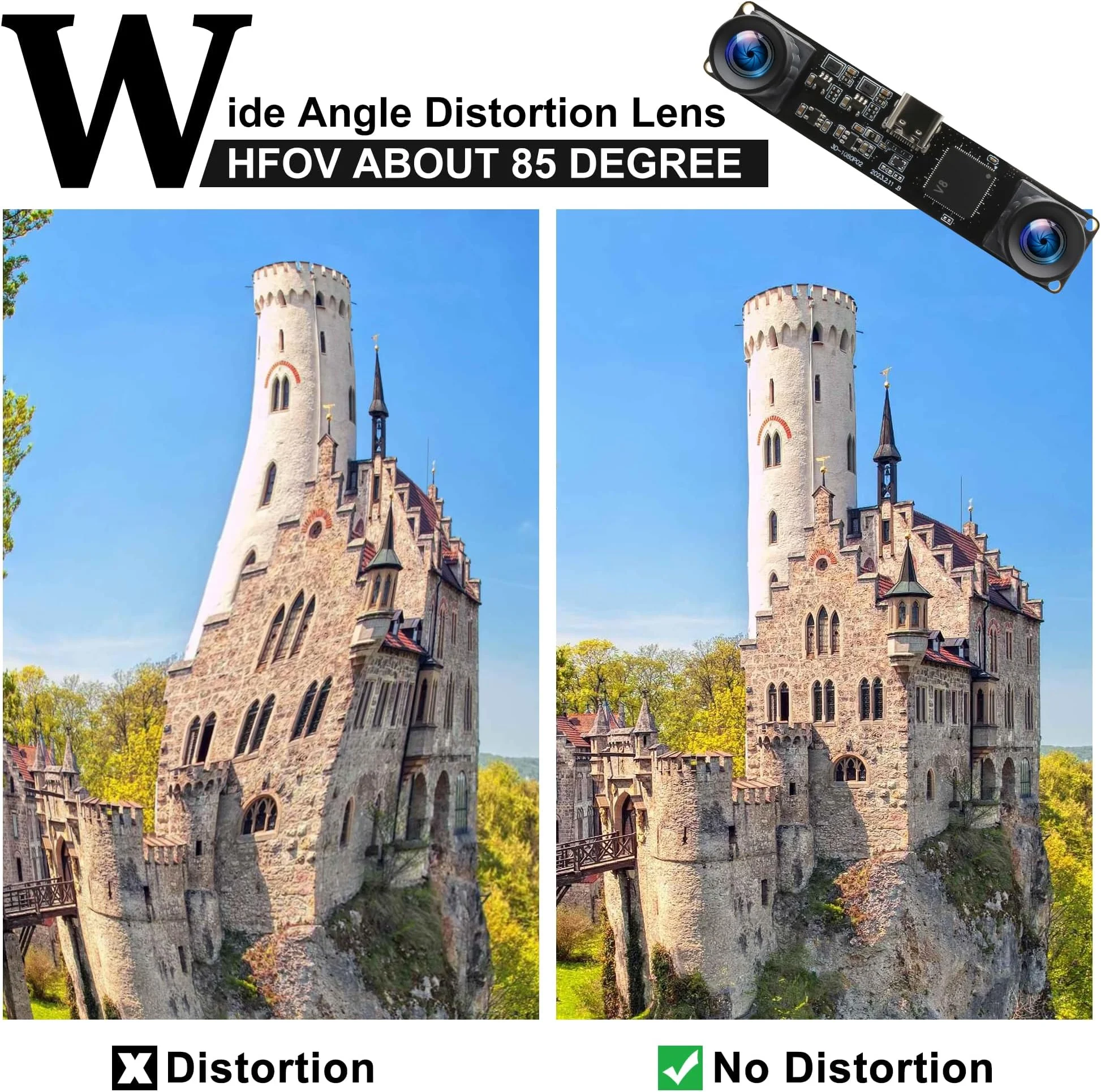 ELP 4MP lente Dual sin distorsión 3840X1080 60fps sincronización módulo de cámara estéreo 3D USB para cámara VR escaneo de impresión 3D