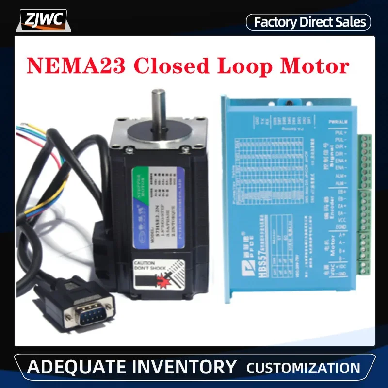 

57HSE Nema 23 Closed Loop 4A 1.2N.M 2.2N.M 3N.M Servo Motor Stepper Motor+HBS57 Driver for 3D Printer Robot Foam Plastic Meta