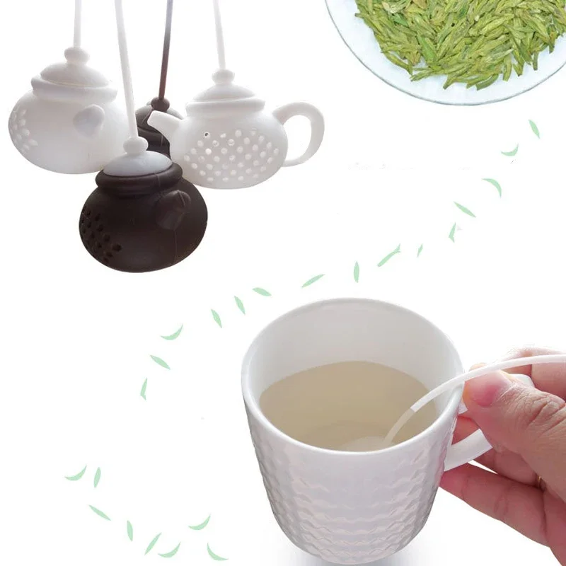 Silicone Teapot-shape Tea Infuser Repeatable Strainer Tea Bag Leaf Filter Diffuser Teaware Creative Gadget Teapot Accessories