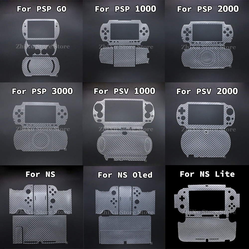 1PC Anti Scratch Carbon Fiber Full Body Skin Sticker Protective Film For PSP E/GO/1000/2000/3000/ PSV1000/2000 NS/Oled/Lite