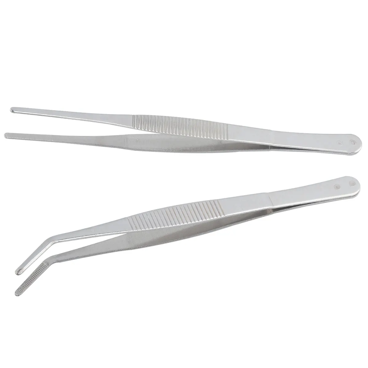 Juego de pinzas rectas de acero inoxidable con punta dentada para jardinería, herramienta de reparación electrónica, 14cm, 16cm, 18cm